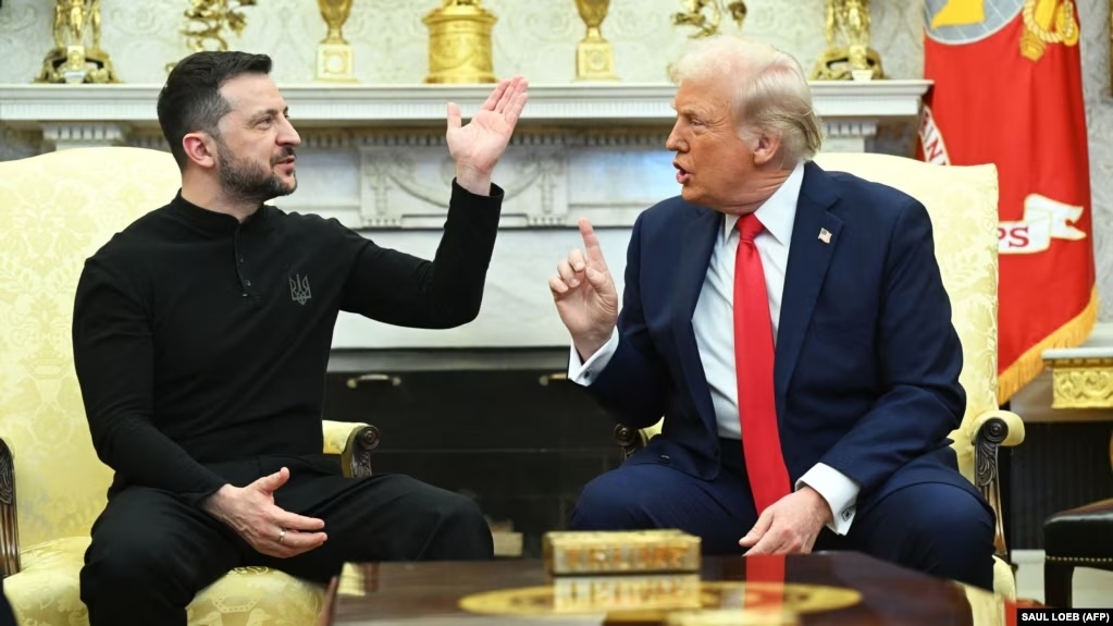 Скандальная встреча Дональда Трампа и Владимира Зеленского в Белом доме, 28 февраля 2025 года. Фото: AFP