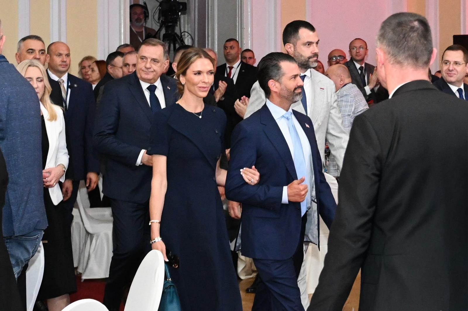 Center, from left to right: Milorad Dodik, Bettina Anderson, Donald Trump Jr., and Igor Dodik